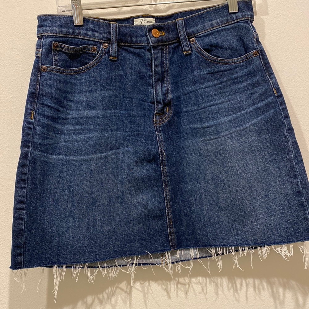 J. Crew frayed edge denim skirt